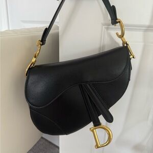 Black & Gold Saddle Bag